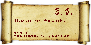 Blazsicsek Veronika névjegykártya